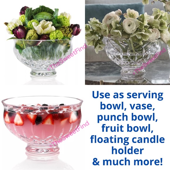 Waterford Crystal Lismore Footed Bowl 10” 8-LB Punch Bowl MSRP-$525 UNUSED EXLNT - Picture 5 of 16